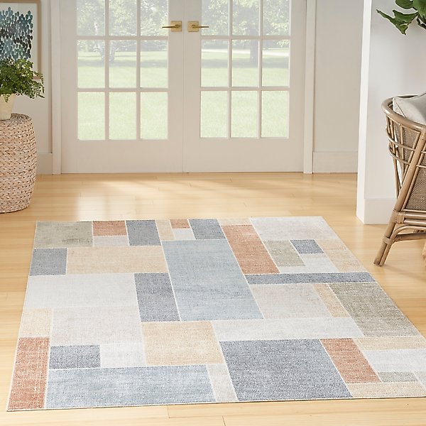 Show full view: Nourison Astra Machine Washable ASW09 Geometric Area Rug, Multicolor, 63 x 84-in slide 7 of 9