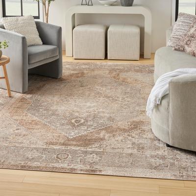 Show full view: Nourison Astra Machine Washable ASW13 Geometric Area Rug, Beige, 94 x 120-in slide 7 of 9
