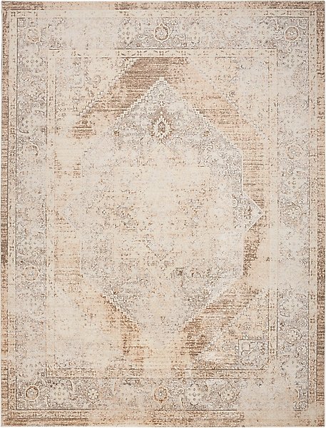 Show full view: Nourison Astra Machine Washable ASW13 Geometric Area Rug, Beige, 94 x 120-in slide 1 of 9