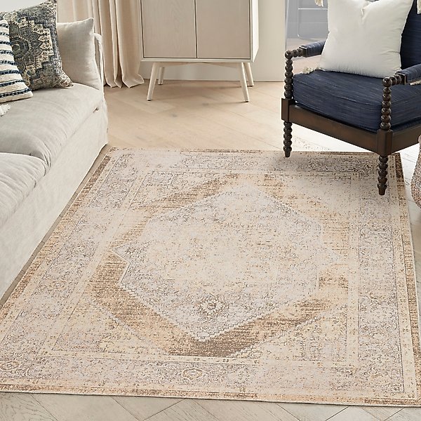 Show full view: Nourison Astra Machine Washable ASW13 Geometric Area Rug, Beige, 63 x 84-in slide 7 of 9