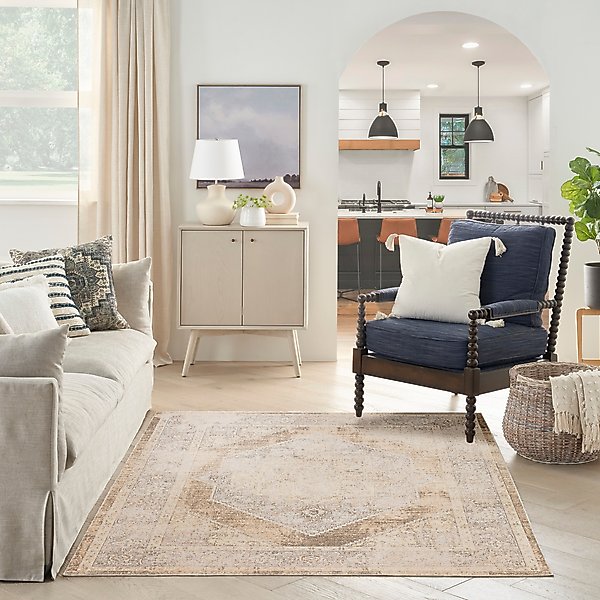Show full view: Nourison Astra Machine Washable ASW13 Geometric Area Rug, Beige, 63 x 84-in slide 9 of 9