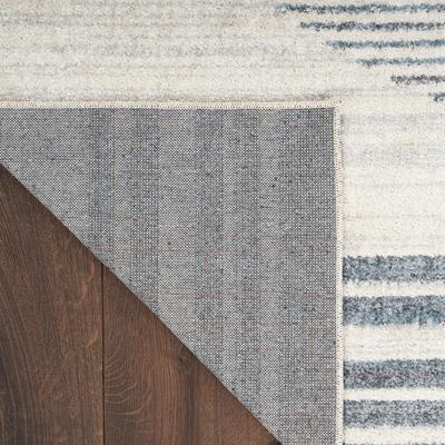 Show full view: Nourison Astra Machine Washable ASW05 Geometric Area Rug, Ivory Blue, 63 x 84-in slide 5 of 9