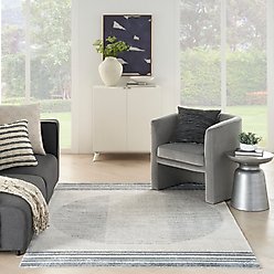 Nourison Astra Machine Washable ASW05 Geometric Area Rug, Ivory Blue, 63 x 84-in slide 2 of 9