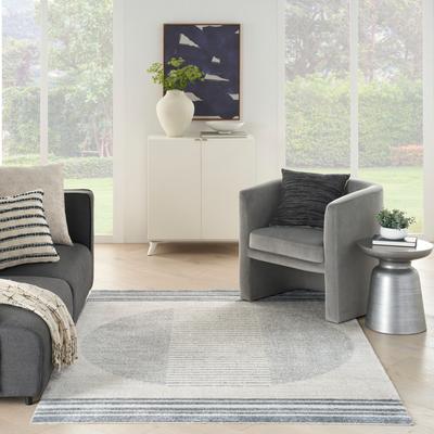 Show full view: Nourison Astra Machine Washable ASW05 Geometric Area Rug, Ivory Blue, 63 x 84-in slide 9 of 9