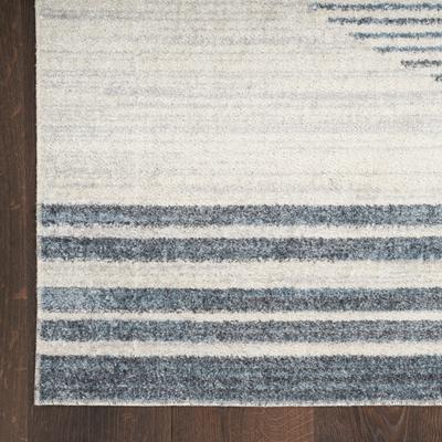 Show full view: Nourison Astra Machine Washable ASW05 Geometric Area Rug, Ivory Blue, 63 x 84-in slide 2 of 9