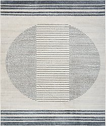 Nourison Astra Machine Washable ASW05 Geometric Area Rug, Ivory Blue, 94 x 120-in