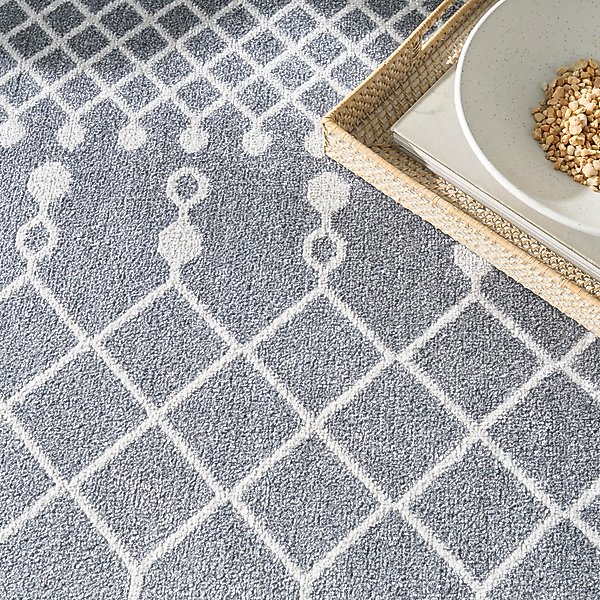 Show full view: Nourison Astra Machine Washable ASW10 Geometric Area Rug, Denim, 94 x 120-in slide 8 of 9