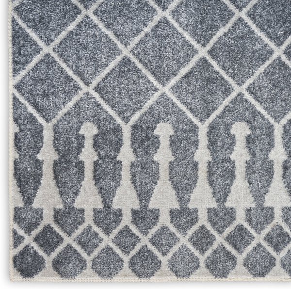 Show full view: Nourison Astra Machine Washable ASW10 Geometric Area Rug, Denim, 94 x 120-in slide 6 of 9