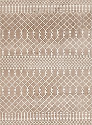 Nourison Astra Machine Washable ASW10 Geometric Area Rug, Taupe, 63 x 84-in