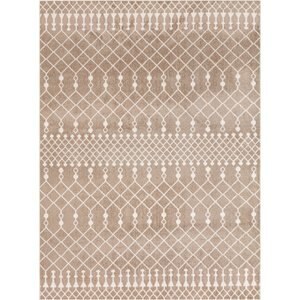 Nourison Astra Machine Washable ASW10 Geometric Area Rug, Taupe, 63 x 84-in