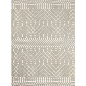 Nourison Astra Machine Washable ASW10 Geometric Area Rug, Sage, 63 x 84-in
