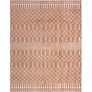 Nourison Astra Machine Washable ASW10 Geometric Area Rug, Copper, 94 x 120-in