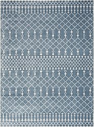 Nourison Astra Machine Washable ASW10 Geometric Area Rug, Blue, 63 x 84-in
