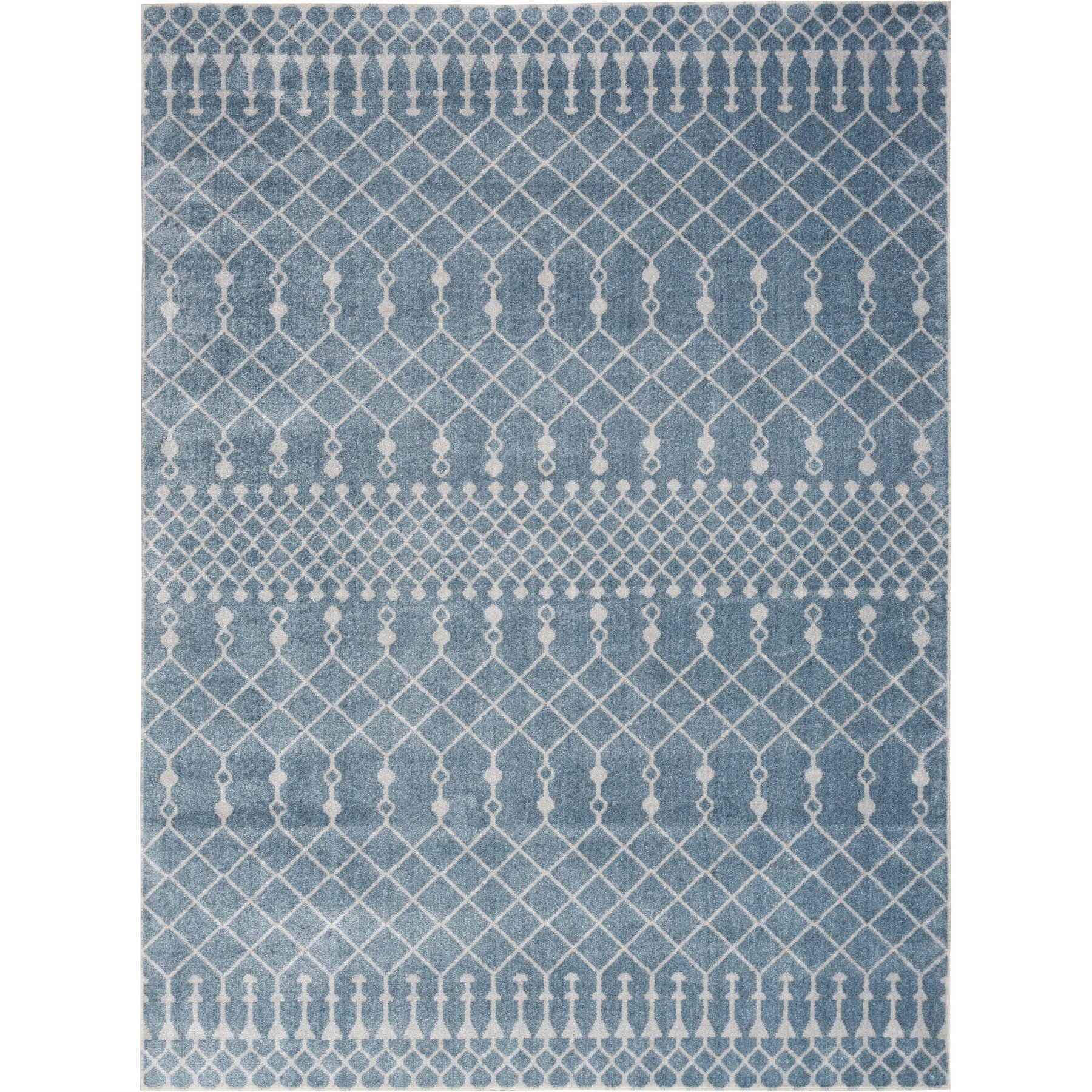 Nourison Astra Machine Washable ASW10 Geometric Area Rug, Blue, 63 x 84-in