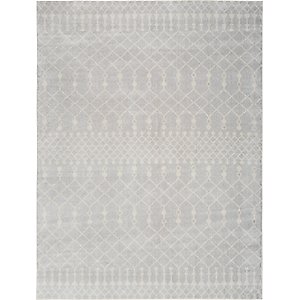 Nourison Astra Machine Washable ASW10 Geometric Area Rug, Grey, 94 x 120-in