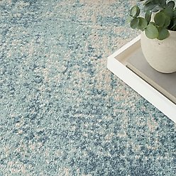 Nourison Astra Machine Washable ASW07 Abstract Area Rug, Blue Ivory, 63 x 84-in slide 2 of 9