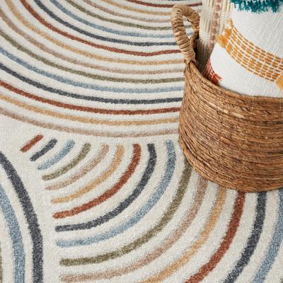 Show full view: Nourison Astra Machine Washable ASW08 Abstract Area Rug, Ivory Multicolor, 94 x 120-in slide 8 of 9