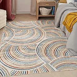 Nourison Astra Machine Washable ASW08 Abstract Area Rug, Ivory Multicolor, 63 x 84-in slide 2 of 9