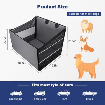 Show full view: JOEJOY Waterproof Car Seat Extender for Medium/Large Dogs, Black, 29 x 22 x 22-in slide 6 of 9