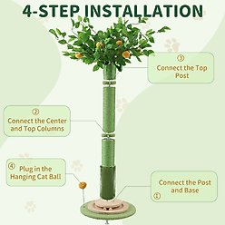 KZLAA Sisal Rope Hanging Ball 45-in Sherpa Kitten & Cat Scratcher Post, Green slide 2 of 7