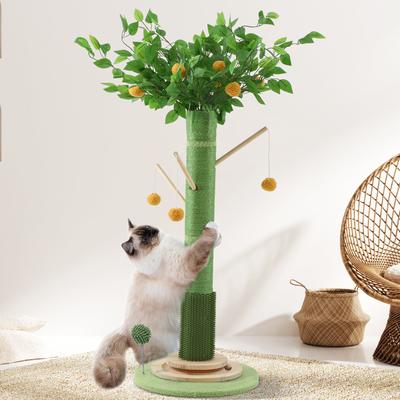 Show full view: KZLAA Sisal Rope Hanging Ball 45-in Sherpa Kitten & Cat Scratcher Post, Green slide 3 of 9