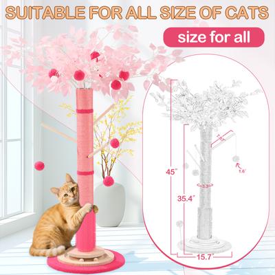 Show full view: KZLAA Sisal Rope Hanging Ball 45-in Sherpa Kitten & Cat Scratcher Post, Pink slide 4 of 9