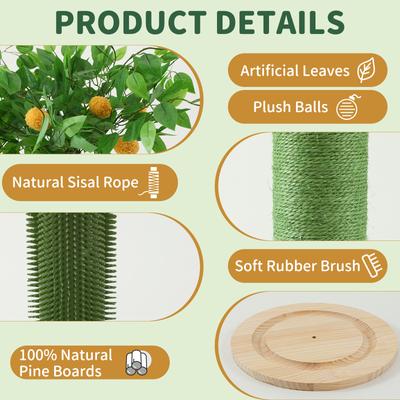 Show full view: KZLAA Sisal Rope Hanging Ball 45-in Sherpa Kitten & Cat Scratcher Post, Green slide 7 of 9