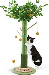 KZLAA Sisal Rope Hanging Ball 45-in Sherpa Kitten & Cat Scratcher Post, Green