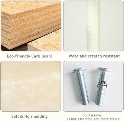 Show full view: KZLAA 54-in Sherpa Furniture Scratch Post Cat Tree & Condo with Natural Sisal Rope, Hammock & Cradle, Beige slide 3 of 6