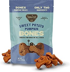 Gaines Family Farmstead Pumpkin & Sweet Potato Bones 2-Ingredient Dog Chews, 6-oz bag