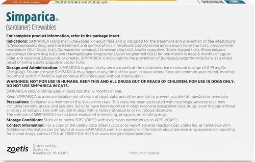 Show full view: Simparica Chewable Tablet for Dogs 11.1-22 lbs (Orange Box), 1 Chewable Tablet (1-mos. supply) slide 2 of 5