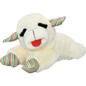 Multipet Lamb Chop Candy Cane Squeaky Plush Dog Toy, 10.5-in