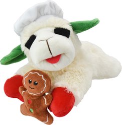 Multipet Lamb Chop Gingerbread Baker Squeaky Plush Dog Toy, 10.5-in