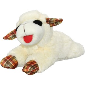 Multipet Lamb Chop Plaid Squeaky Plush Dog Toy, 10.5-in
