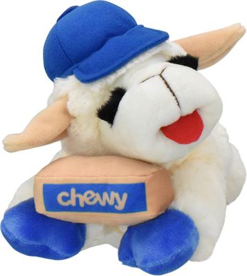 Show full view: Multipet Lamb Chop with Chewy Box Squeaky Plush Dog Toy slide 7 of 8