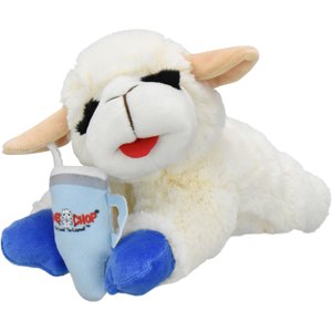 Multipet Lamb with Drink Tumbler Squeaky Plush Dog Toy, 10.5-in