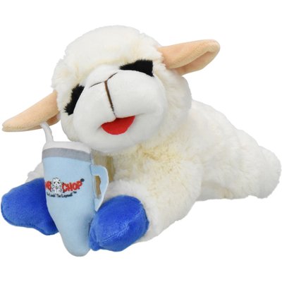 Multipet Multipet Lamb with Drink Tumbler Squeaky Plush Dog Toy, 10.5-in