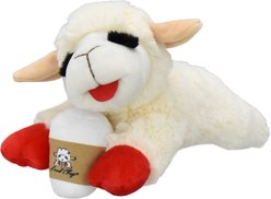 Multipet Lamb Chop with Coffee Cup Squeaky Plush Dog Toy, 10.5-in