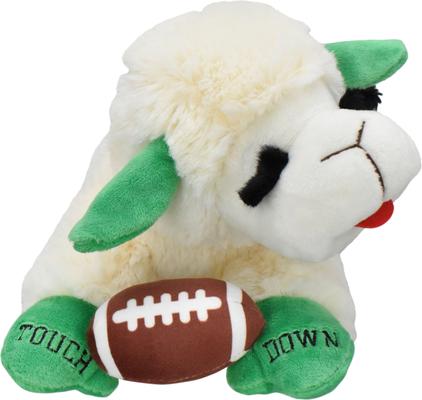 Show full view: Multipet Lamb Chop Football Squeaky Plush Dog Toy, 10.5-in slide 6 of 6
