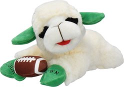 Multipet Lamb Chop Football Squeaky Plush Dog Toy, 10.5-in