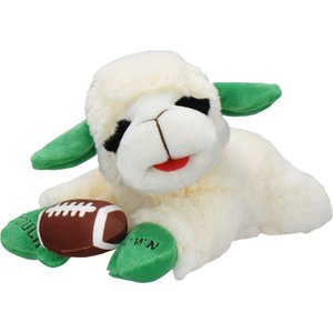 Multipet Lamb Chop Football Squeaky Plush Dog Toy, 10.5-in