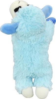 Show full view: Multipet Lamb Chop with Chewy Ears Squeaky Plush Dog Toy, Blue, 10.5-in slide 7 of 7