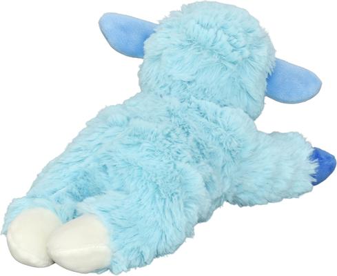Show full view: Multipet Lamb Chop with Chewy Ears Squeaky Plush Dog Toy, Blue, 10.5-in slide 4 of 7