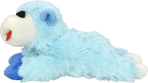 Show full view: Multipet Lamb Chop with Chewy Ears Squeaky Plush Dog Toy, Blue, 10.5-in slide 3 of 7