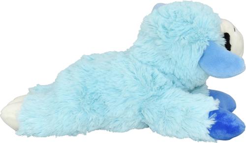 Show full view: Multipet Lamb Chop with Chewy Ears Squeaky Plush Dog Toy, Blue, 10.5-in slide 5 of 7