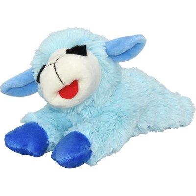 Multipet Multipet Lamb Chop with Chewy Ears Squeaky Plush Dog Toy, Blue, 10.5-in
