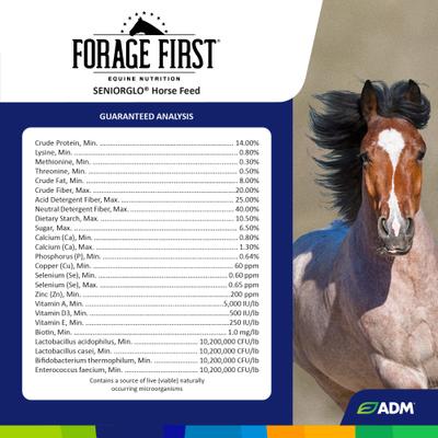 Show full view: ADM Forage First SeniorGlo Horse Feed, 50-lb bag slide 4 of 9