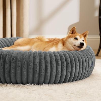 Show full view: Bedsure Donut Bolster Dog Bed with Removable Cover, Grey, Large slide 7 of 9