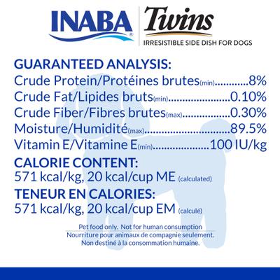 Show full view: Inaba Twin Packs Chicken with Vegetables & Cheese Recipe Grain-Free Dog Food Topper, 1.23-oz pouch, 16 count slide 6 of 7