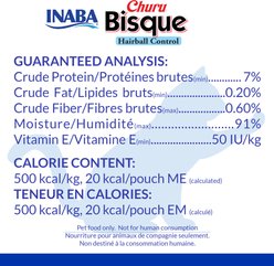 Inaba Churu Bisque Indoor Care Tuna Recipe Creamy Puree Grain-Free Lickable Cat Treats, 1.05-oz pouch, 15 count slide 2 of 8